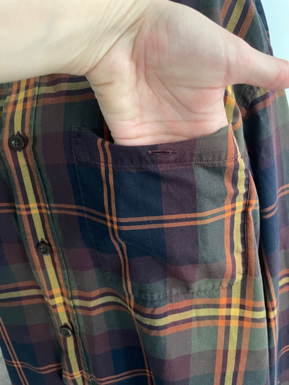 Orvis Signature Collection Mens L Plaid Shirt 100% Cotton Portugal - Picture 2 of 9